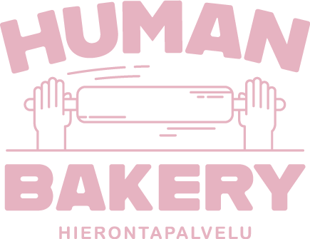 Vaalean lila Human Bakery logo